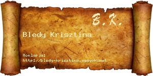 Bledy Krisztina névjegykártya
